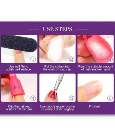 Ime Nail Polish Remover Clips Set - 10 Pcs Gel Cap Soak Clips for UV Manicure & Nail Art | Efficient Gel Polish Removal Tool - Buy Online on GoSupps.com