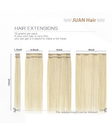 Platinum Blonde Clip in Hair Extensions Real Human Hair 70G 100% Remy Human Hair Extensions Straight 7pcs 16clips for Women(22 Inch #60) 22inch #60 Platinum Blonde - Buy Online on GoSupps.com