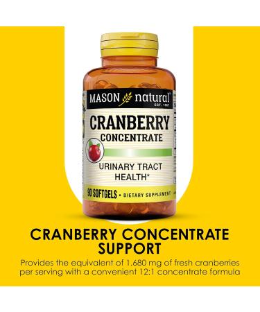MASON NATURAL Cranberry 12:1 Concentrate with Vitamin C & E Supports Immune & Urinary Health 90 Capsules - Buy Online on GoSupps.com
