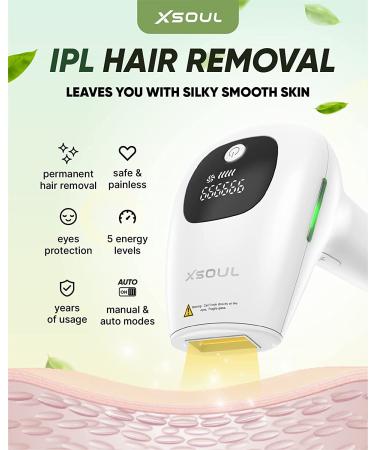 XSOUL At-Home IPL Hair Removal Device | Permanent 999999 Flashes | Painless Removal for Women & Men | For Armpits, Back, Legs, Arms, Face, Bikini Line | Corded - Buy Online on GoSupps.com