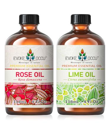 EVOKE OCCU Rose Essential Oil and Lime Essential Oil - 4 Fl Oz