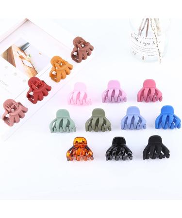 Kavya 14-Piece Small Octopus Hair Clips for Women - Slipproof 4 cm Styling Accessories in Multi-Color Set | Perfect for Thick & Thin Hair - Buy Online on GoSupps.com