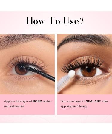 ALLOVE Lash Bond and Seal - Waterproof Eyelash Extension Glue for Strong Hold (48-72 Hours) | Perfect for DIY Cluster and Individual Lashes (10ml - Buy Online on GoSupps.com