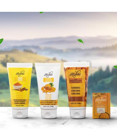 Turmeric Glow Skincare Essentials: Gentle Face Wash Scrub Cream & Soap | TSA Approved | Cruelty-Free | For All Skin Types & Dull Skin - Buy Online on GoSupps.com
