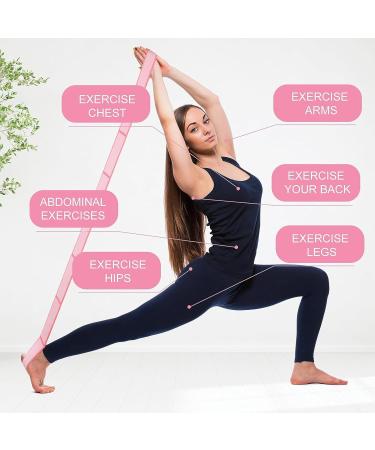 Buy Premium Pink Stretching Fitness Band with Loops | Yoga & Exercise Strap for Effective Stretching & Flexibility - Buy Online on GoSupps.com