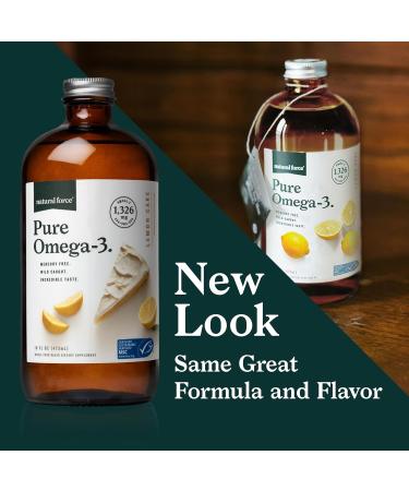 Natural Force Pure Omega 3 - Liquid Fish Oil Lemon Cake Flavor - 16 Oz Glass Bottle 100% Virgin Coconut MCT Oil - 16oz Glass Bottle - Buy Online on GoSupps.com