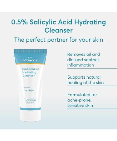 MDacne Hydrating Facial Cleanser with 0.5% Micronized Salicylic Acid - Plant-Based Acne Treatment for Clear Skin, Pore Unclogging, and Redness Relief - Buy Online on GoSupps.com