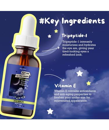 Buy Purifect Eye Me to the Moon Peptide Eye Serum - Made in USA Natural Retinol Niacinamide Under Eye Care Anti-Aging & Brightening - 1oz/30ml - Buy Online on GoSupps.com