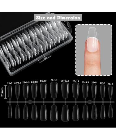 Short T-Shaped Nail Tips - 120 Pieces Soft Gel Extensions | Clear Square Acrylic Nails for Women - 12 Sizes Available - Buy Online on GoSupps.com