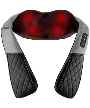 Fitleap massager neck-bridge-shoulder massage device Shiatsu massage device for muscle pain relief massage with light infrared heat gray