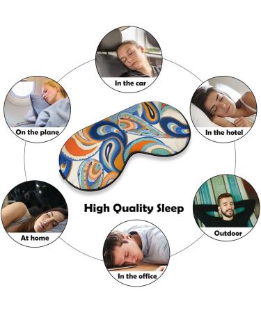 LynaRei Ethnic Orange Blue Paisley Sleep Mask for Full Night's Sleep and Travel - Style-4 - Buy Online on GoSupps.com