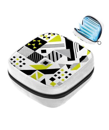 GIAPB Sanitary Napkin Storage Bag Period Bag Tampon Bag Makeup Bag Pad Pouch Abstract Geometric Plaid Color217