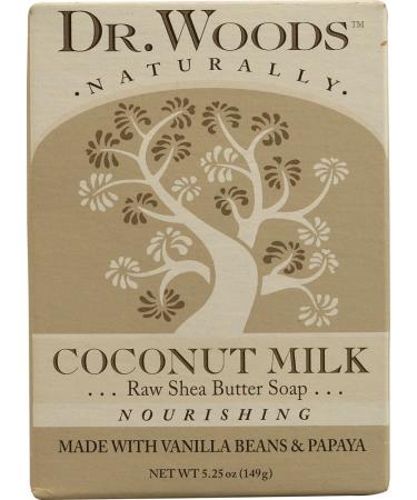 Dr. Woods Coconut Milk Bar Soap 5.25 oz - Nourishing & Natural Cleanser - Buy Online on GoSupps.com