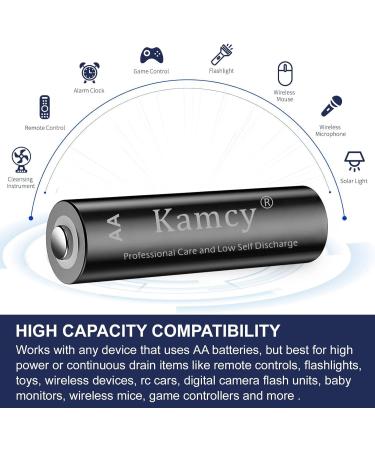 Rechargeable AA Batteries - High-Capacity 2800mAh NIMH Pre-Charged for Solar Use - 4 Count Pack | Universal Double A Battery - Buy Online on GoSupps.com