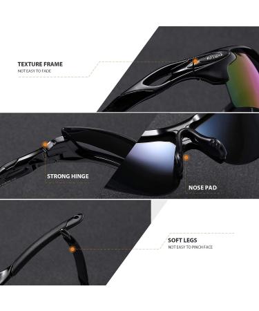 Bevi Polarized Sports Sunglasses - Durable TR90 Frame - Blue Rainbow | Ideal for Men, Women - Perfect for Baseball, Running, Cycling, Golf - Buy Online on GoSupps.com