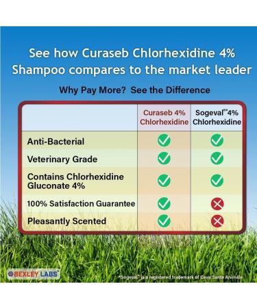 Curaseb Chlorhexidine 4% Shampoo for Dogs & Cats - 12 Oz | Maximum Veterinary Strength Formula - Buy Online on GoSupps.com