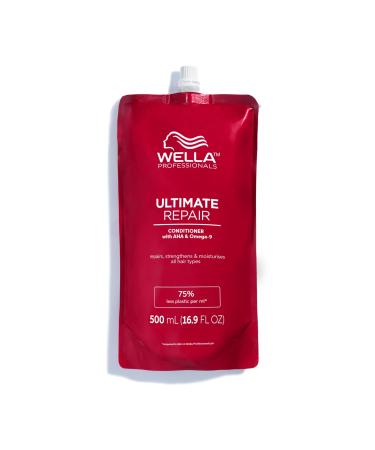 Wella Professionals Ultimate Repair Shampoo for deep cleaning-Repairing shampoo with metal-purifier technology against pollutants-moisture shampoo with luxurious fragrance-1 l bag conditioner 500ml