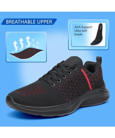 HECODI Wide Running Shoes for Men - Comfortable Breathable Damping Sneakers | Slippery Indoor Jogging Shoes | 40 EU Far Red - Buy Online on GoSupps.com