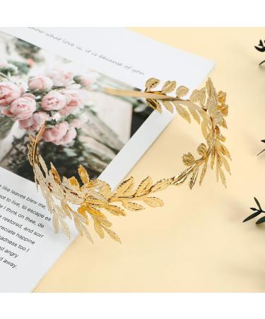 TOVINANNA Wedding Headband Golden Bride Wedding Headpieces Olive Leaf Headband Cosplay Greek Goddess Headband Golden Leaves Bridal Crown Hair Decor for Bride Bridesmaid greek or Roman Decor - Buy Online on GoSupps.com