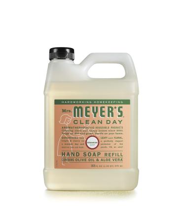Mrs. Meyer's Hand Soap Refill, Made with Essential Oils, Biodegradable Formula, Geranium, 33 fl. oz