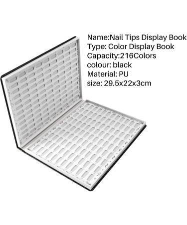 Vklopdsh 216 Colors Nail Tips Display Rack Nail Art Display Diy Color Card Display Board Graphic Painting Black Black/White - Buy Online on GoSupps.com