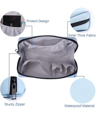 MAANGE Small Waterproof PU Leather Makeup Bag for Women - Light Blue - Buy Online on GoSupps.com