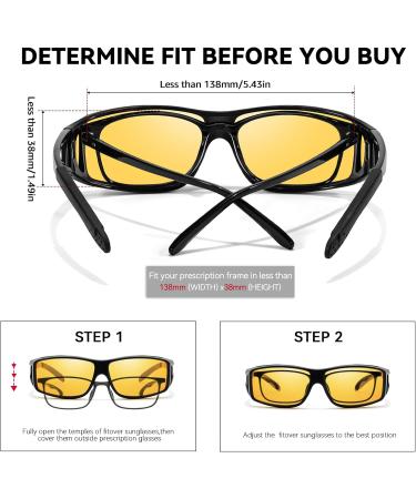 Buy LVIOE Fit Over Blue Light Blocking Glasses for Men & Women - Oversized Anti Eyestrain Eyewear for Better Sleep - LB0311Y A01 Black Frame with Yellow Lens - Buy Online on GoSupps.com