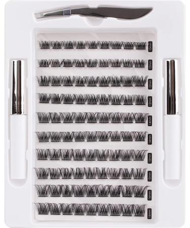 Lanciley 90 Cluster DIY Eyelash Extension Kit for Beginners - Fluffy Style, 10-16mm C CC D Curl - Easy to Use with Glue & Tweezers - Buy Online on GoSupps.com