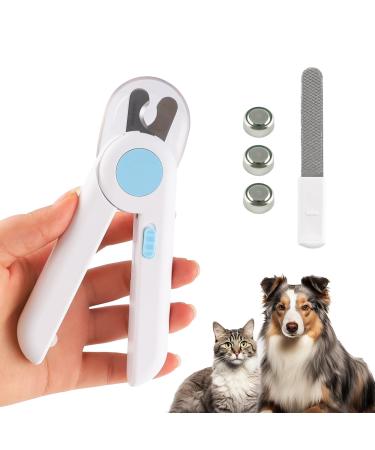 Famini nail clippers with LED light for dogs cats 2-in-1 claw scissors for cats dogs with nail files and spray festival protective device for dogs cats and others