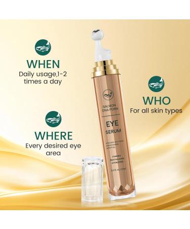 Instant Eye Tightener Puffy Eyes Roller Serum with Salmon DNA PDRN Peptides and Niacinamide Dark Circle Under Eye Bags Wrinkle Treatment Cream Eye Serum for Depuffing Firming Anti-Aging 0.5 fl.oz - Buy Online on GoSupps.com