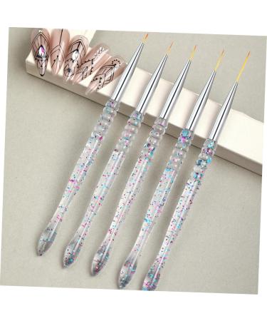 minkissy 2sets Nail Art Drawing Pen Nail Pens Nail Art Liner Nail Dtriper Transparent Handle Nail Brush Micro Paint Brush Nail Art Supply Paint Pen Draw a Line Alloy Pen Holder - Buy Online on GoSupps.com