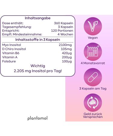 360 Myo-Inositol Capsules with D-Chiro Inositol Folic Acid Chromium Vitamin A & B6 - Optimize Health & Wellness - International Shipping Available - Buy Online on GoSupps.com