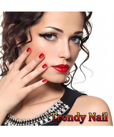 Glossy Pink White Medium Coffin Press On Nails - 24Pcs | Summer Nail Art with Rhinestone & Glitter | Full Cover Acrylic Stick On Nails for Women - Buy Online on GoSupps.com