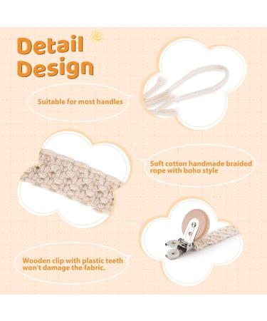 Iospkkio Handmade 3-Pack Pacifier Clips with Wooden Clips | Braided Cotton Baby Holders | Perfect for Boys & Girls | Ideal Birthday Gift - Buy Online on GoSupps.com