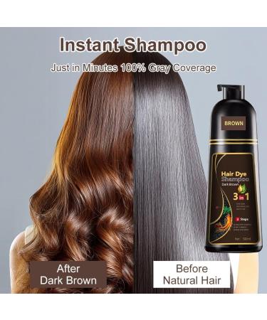 Cerioll Dark Brown Hair Color Shampoo Brown Hair Dye Shampoo 3in1 Hair Dye Shampoo 3 in 1 Instant Hair Colors for Men and Women 500 ml Dark Brown - Buy Online on GoSupps.com