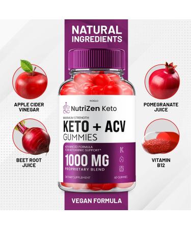 (5 Pack) NutriZen Keto ACV Gummies - Advanced Formula Nutri Zen Keto Plus ACV Gummies Apple Cider Vinegar Keto Nutrizen ACV Gummies Dietary Supplement Reviews Men Women (300 Gummies) 60 Count (Pack of 5) - Buy Online on GoSupps.com