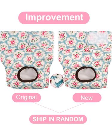 CuteBone Reusable Dog Diapers Female 3 Pack - Washable Puppy Pants for Heat Period - Floral Design - Set of 3 - Buy Online on GoSupps.com