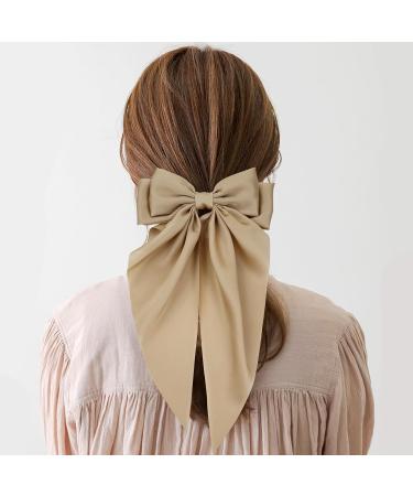 Cinaci 8 Pieces Silky Satin Big Hair Bows for Women Girls Teens Fancy Long Tail Bow Hair Clips French Hair Barrettes Hair Accessories - Buy Online on GoSupps.com