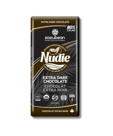 Zazubean COCONUT SUGAR Chocolate bars - Vegan Organic Fair trade Gluten free Soy Free (1 Count (Pack of 12) Extra Dark Chocolate) Dark Chocolate 1 Count (Pack of 12)