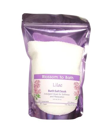 Lilac Bath Salt Soak (16 Ounce) - Phthalate Free Fragrance - is A Versatile Soaking Aid with a Fresh Blooming Scent Lilac net wt 16 Ounce