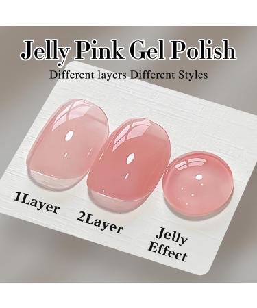 Double Rhythm Translucent Gel Polish - Sheer Neutral 15ML Nail Art (Pink Clear-A1323) | DIY at Home - Buy Online on GoSupps.com