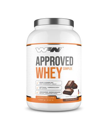 WFN APPROVED Whey - Whey protein powder - chocolate - 1 kg - with whey isolate & lactase - very well soluble protein powder - 33 portions - Made in Germany - External laboratory chocolate 1 kg (1 Pack)