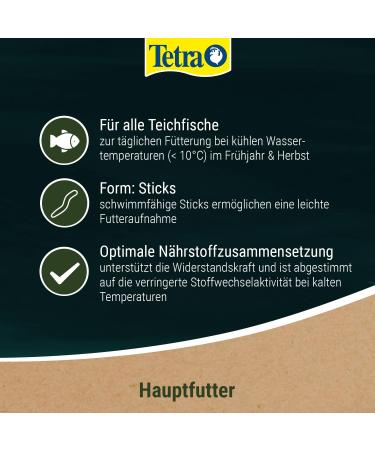 Tetra Pond Wheaterm Sticks - Fiber-Rich Fish Feed for All Pond Fish | Ideal for Cool Water - 10L Bucket - Buy Online on GoSupps.com