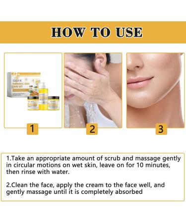 Turmeric Glow Combo Glow Turmeric Skin Care Set with Turmeric Face Wash Turmeric Glow Scrub Turmeric Face Cream for Deep Cleaning Brightens and Firms Skin Helps to Reduce Acne and Dark Spots - Buy Online on GoSupps.com