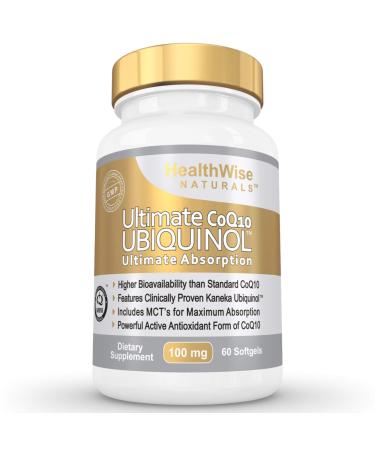 Ultimate CoQ10 UBIQUINOL 100mg - Over 4X More Effective: Maximum Absorption & Potency - Non-GMO/Soy Free - Kaneka Ubiquinol - 60 Liquid Softgels