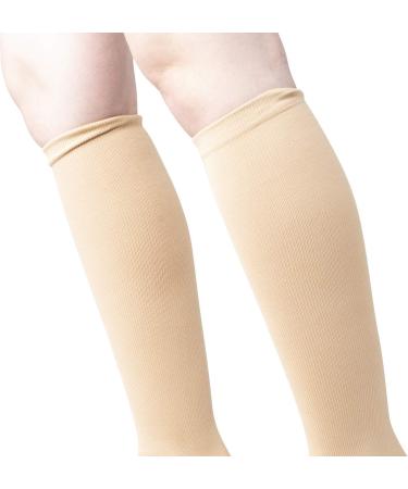 Junipers Secret Compression Socks with Copper - 2 Pairs Beige XL/XXL | Comfortable Non-Zippered Support for International Shipping - Buy Online on GoSupps.com