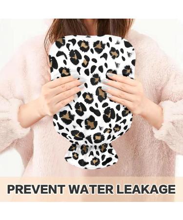 Black Brown Leopard Hot Water Bottle with Cover - 2L Pain Relief & Period Cramp Heating Pad - Buy Online on GoSupps.com
