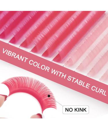 Buy Cris lashes Pink Self-Fan Eyelash Extensions | Ombr Pink 0.07 D Curl 13mm Colored Silk Lashes | International Shipping - Buy Online on GoSupps.com