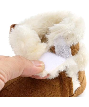 Yinuoday Winter Baby Girls Snow Boots | Anti-Slip Prewalker Newborn Boots for 12-16 Month Infants in Dark Brown - Buy Online on GoSupps.com