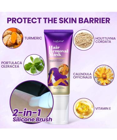 Effective Hair Removal Cream & Turmeric Mask for Arms Bikini Legs Underarms - Painless & Soothing Formula for Men & Women - Buy Online on GoSupps.com